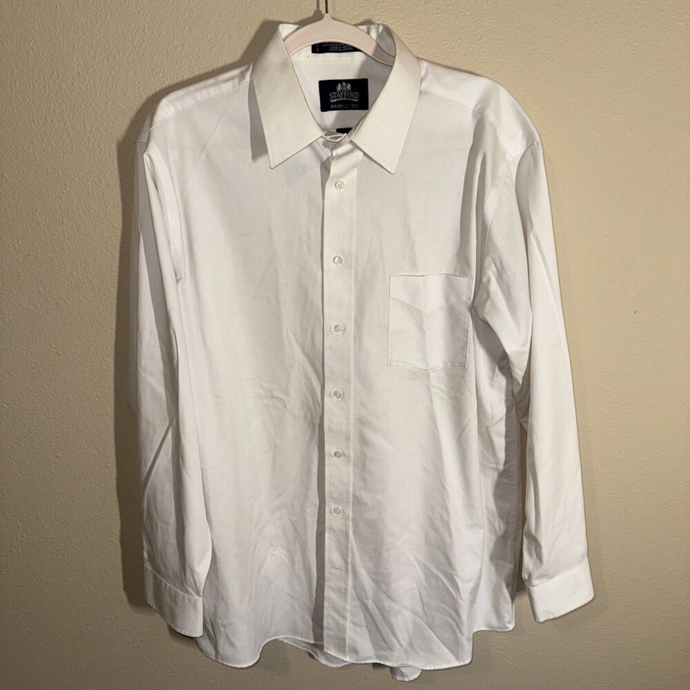 Stafford Men’s Button Down Dress Shirt White